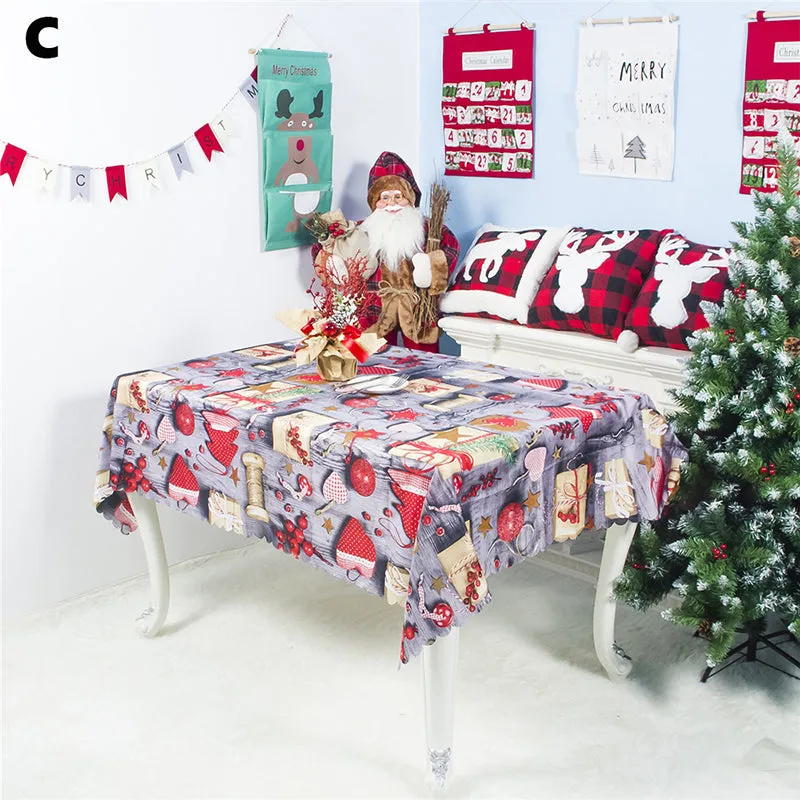 Rectangular Christmas Printed Tablecloth New Year Decoration 150x180CM