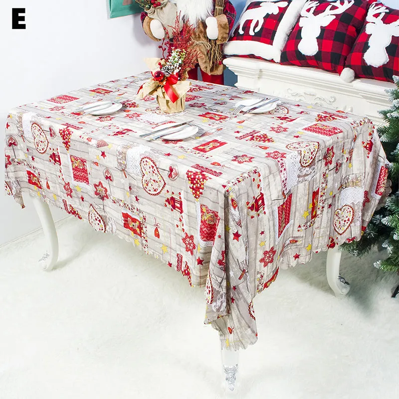 Rectangular Christmas Printed Tablecloth New Year Decoration 150x180CM