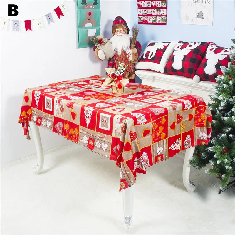 Rectangular Christmas Printed Tablecloth New Year Decoration 150x180CM