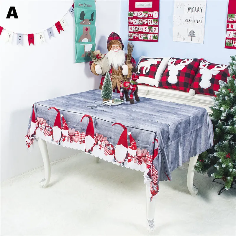 Rectangular Christmas Printed Tablecloth New Year Decoration 150x180CM