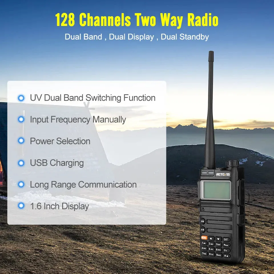 Retevis RA685 Walkie Talkie Ham Two-way Radio Stations Long Range Walkie-talkies Profesional UHF VHF USB Type C Charger 5W