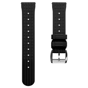 Seacroft Waffle FKM Rubber Dive Watch Strap - Black