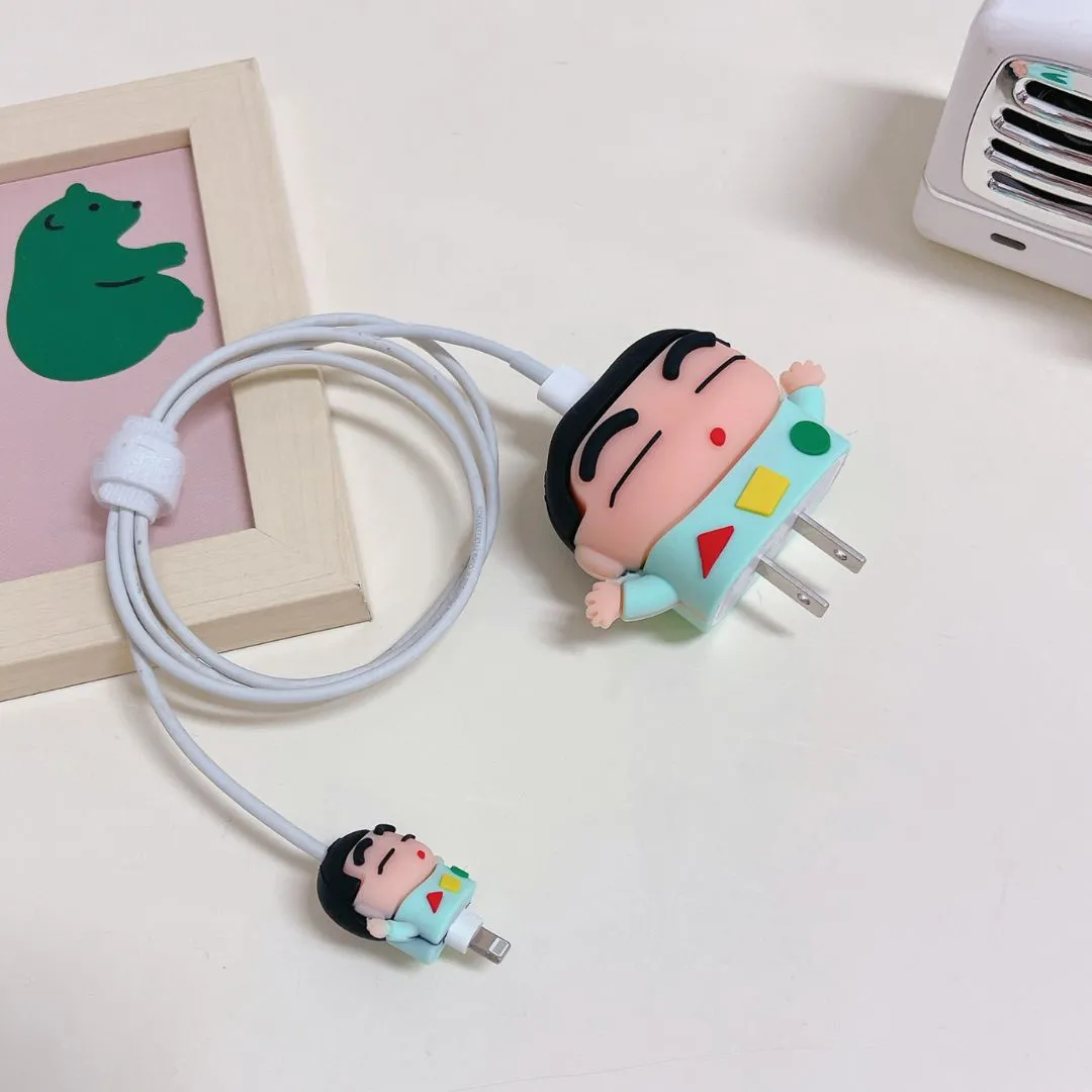 Shinchan Apple Charger Cover | Silicon Cover for 20 W Charger