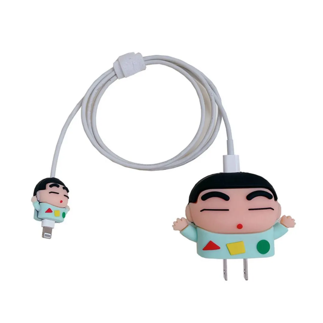 Shinchan Apple Charger Cover | Silicon Cover for 20 W Charger