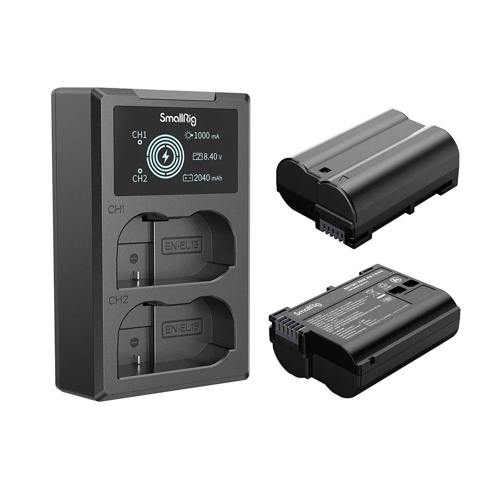 SmallRig EN-EL15 Camera Battery and Charger Kit 3820B (Black)