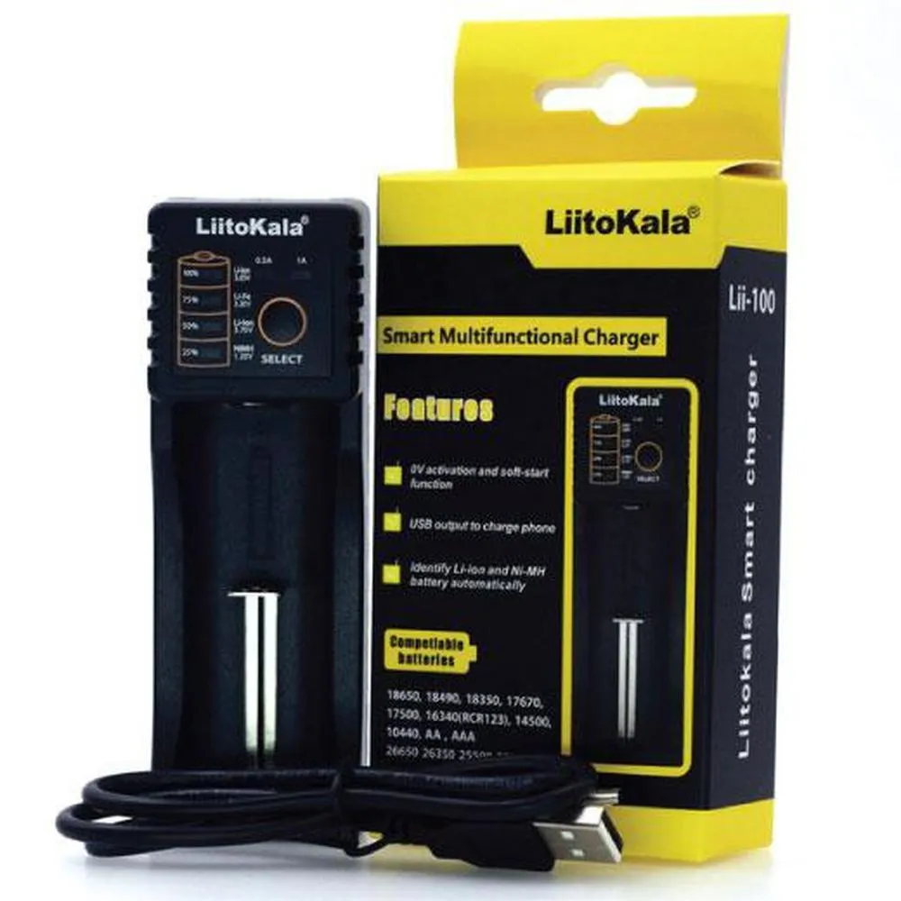 Smart USB Battery Charger - Lithium Ion Rechargeable LiitoKala Nimh Nicd Batteries