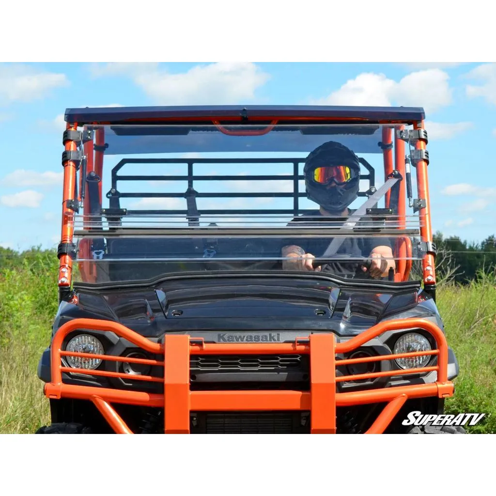 SuperATV Kawasaki Mule Pro Scratch-Resistant Flip Windshield