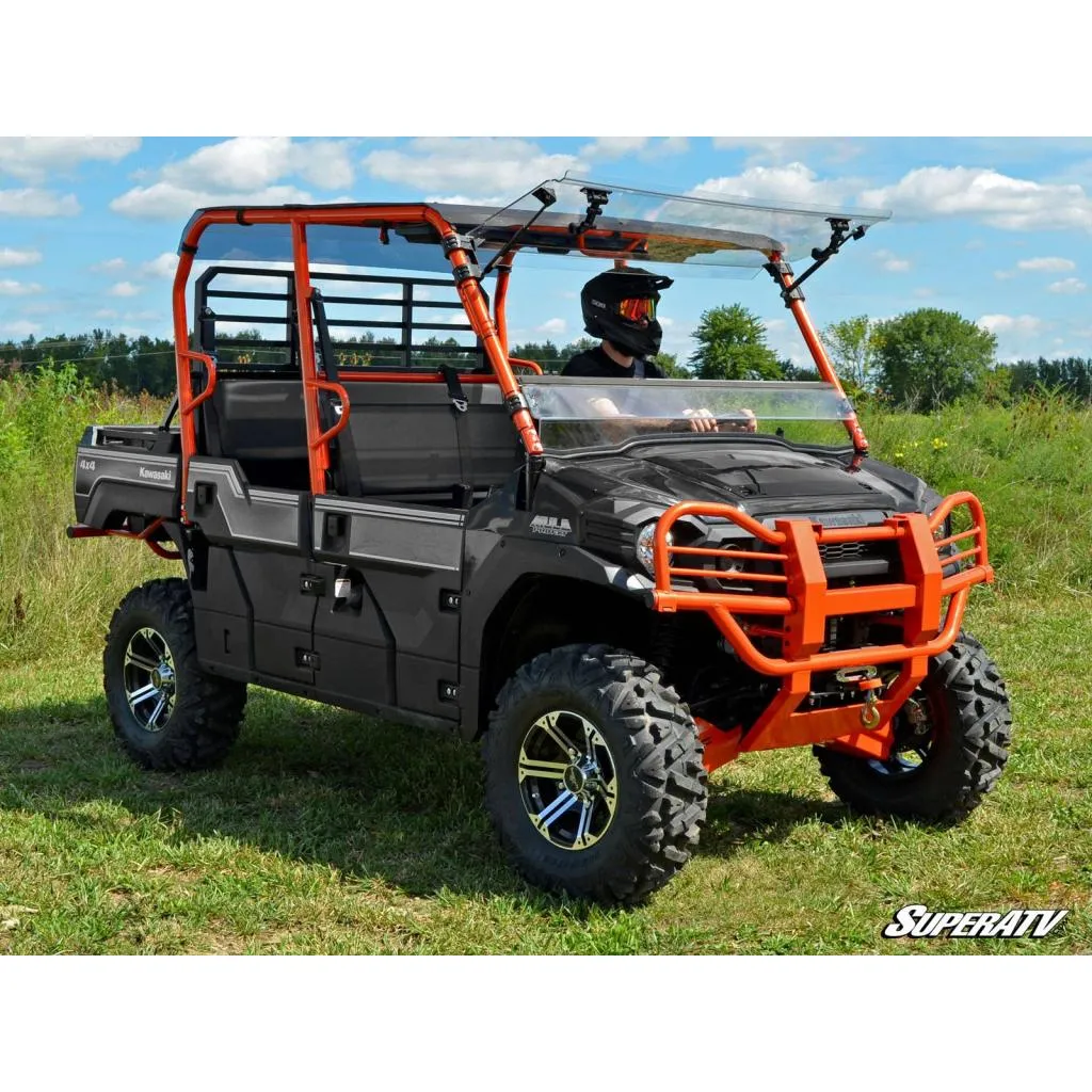 SuperATV Kawasaki Mule Pro Scratch-Resistant Flip Windshield