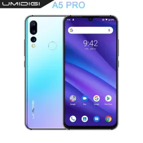 UMIDIGI A5 PRO Android 9.0 Octa Core 32GB 6.3' FHD  Waterdrop 16MP Triple Camera Dual 4G  4150mAh 4GB RAM 4G Celular Smartphone