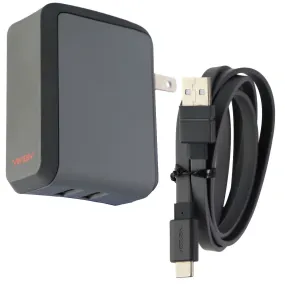 Ventev Wallport r2240 Dual USB (2.4A) Charger with 3.3ft USB-C Cable - Gray