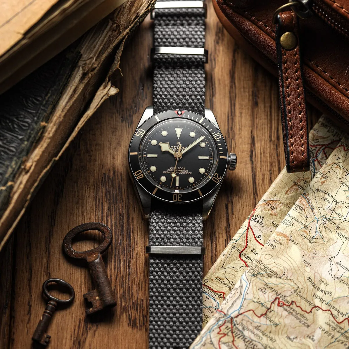 WatchGecko Braemore Military Canvas Watch Strap - Space Force Grey