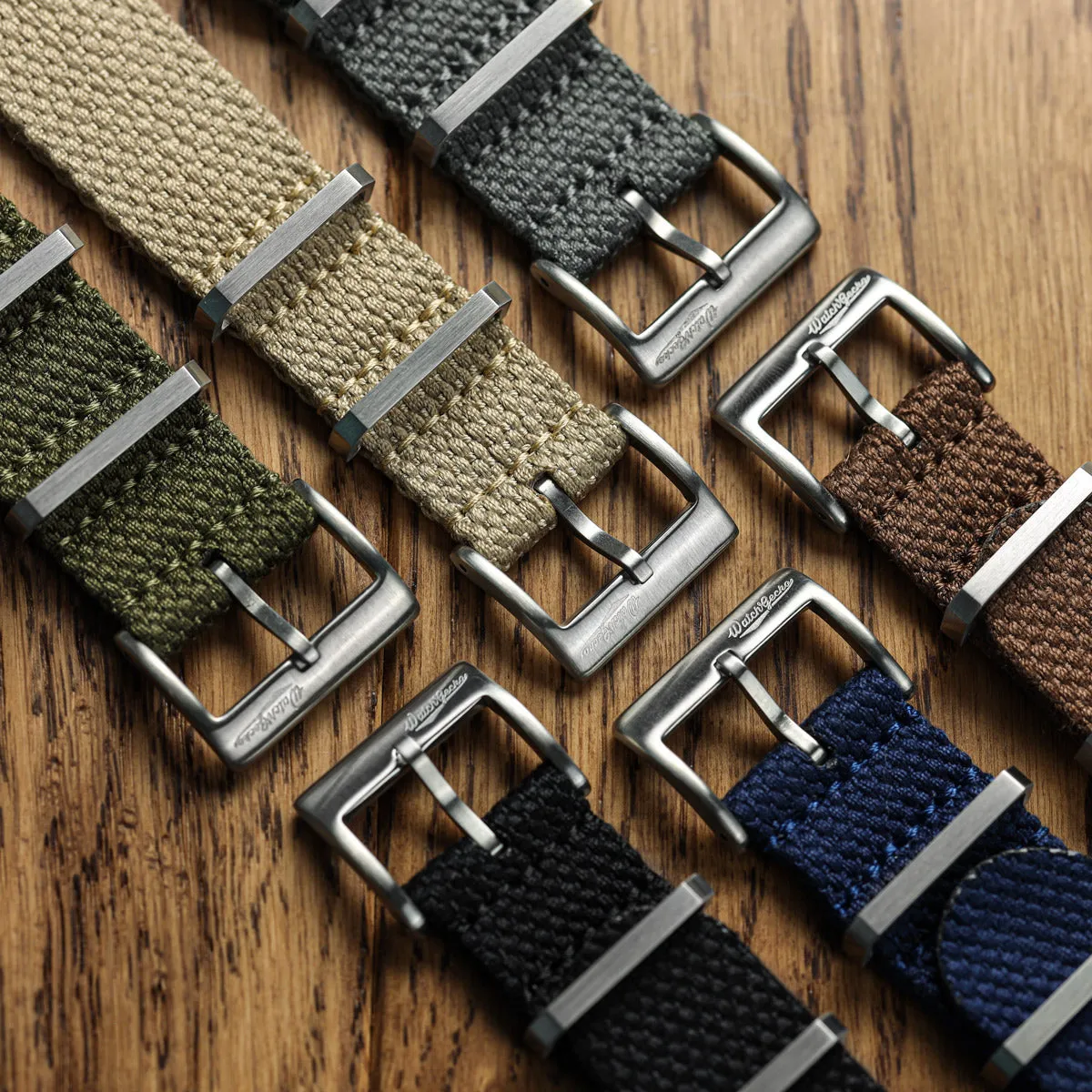 WatchGecko Braemore Military Canvas Watch Strap - Space Force Grey