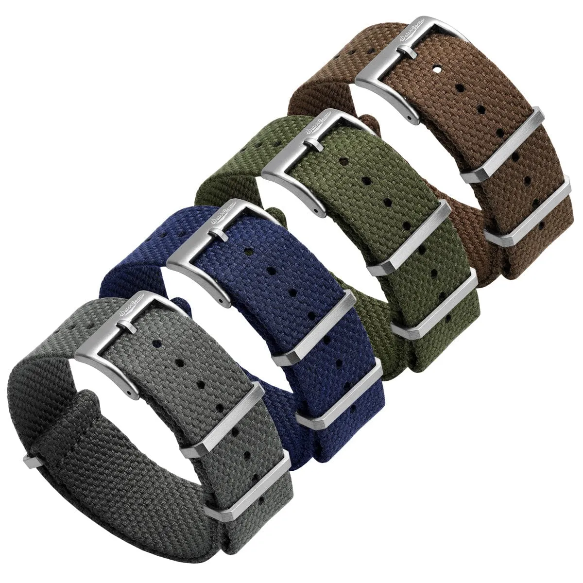 WatchGecko Braemore Military Canvas Watch Strap - Space Force Grey