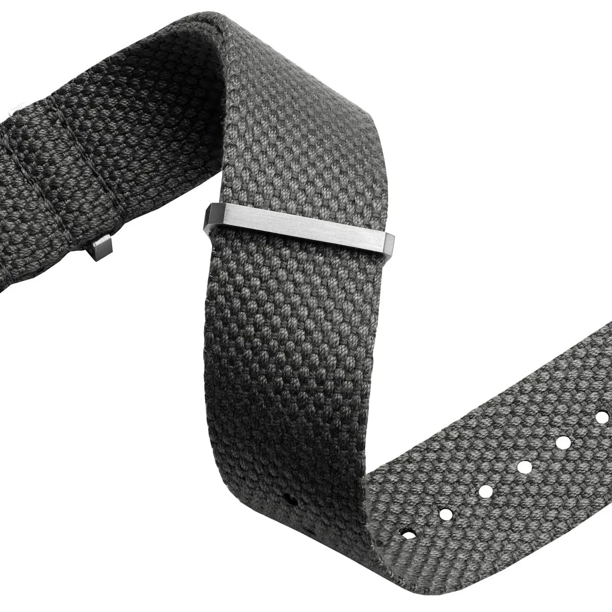 WatchGecko Braemore Military Canvas Watch Strap - Space Force Grey