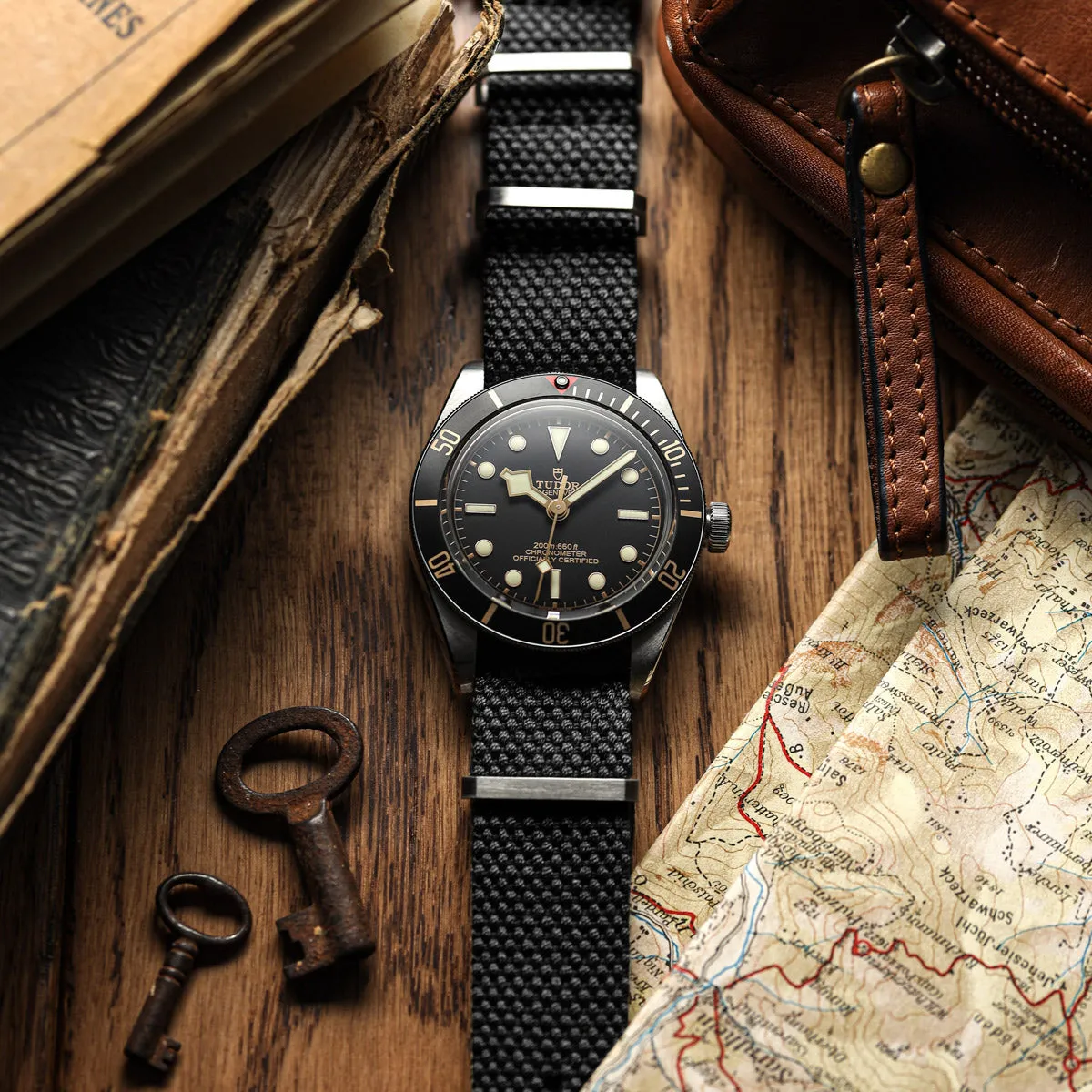 WatchGecko Braemore Military Canvas Watch Strap - Tactical Black