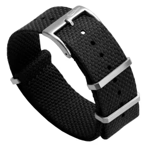 WatchGecko Braemore Military Canvas Watch Strap - Tactical Black