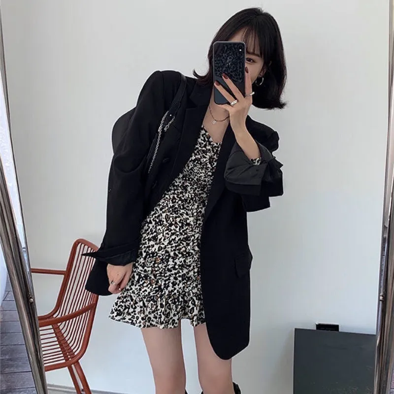 Women's Sexy Leopard Print Long Sleeve Slim Tight Dress