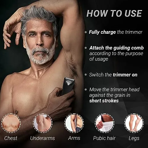 ZLADE Ballistic TURBO 3.0 Manscaping Body Trimmer for Men | Private Part Shaving | Beard, Pubic Hair Groomer | Waterproof, Cordless, Rechargeable | Wireless Fast Charging, Travel Lock | 1.5mm Sensitive Comb, Zero Nicks or Cuts