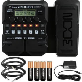 Zoom G1X Four Guitar Multi-Effects Processor Expression Pedal   Pig Hog Cables & Connector