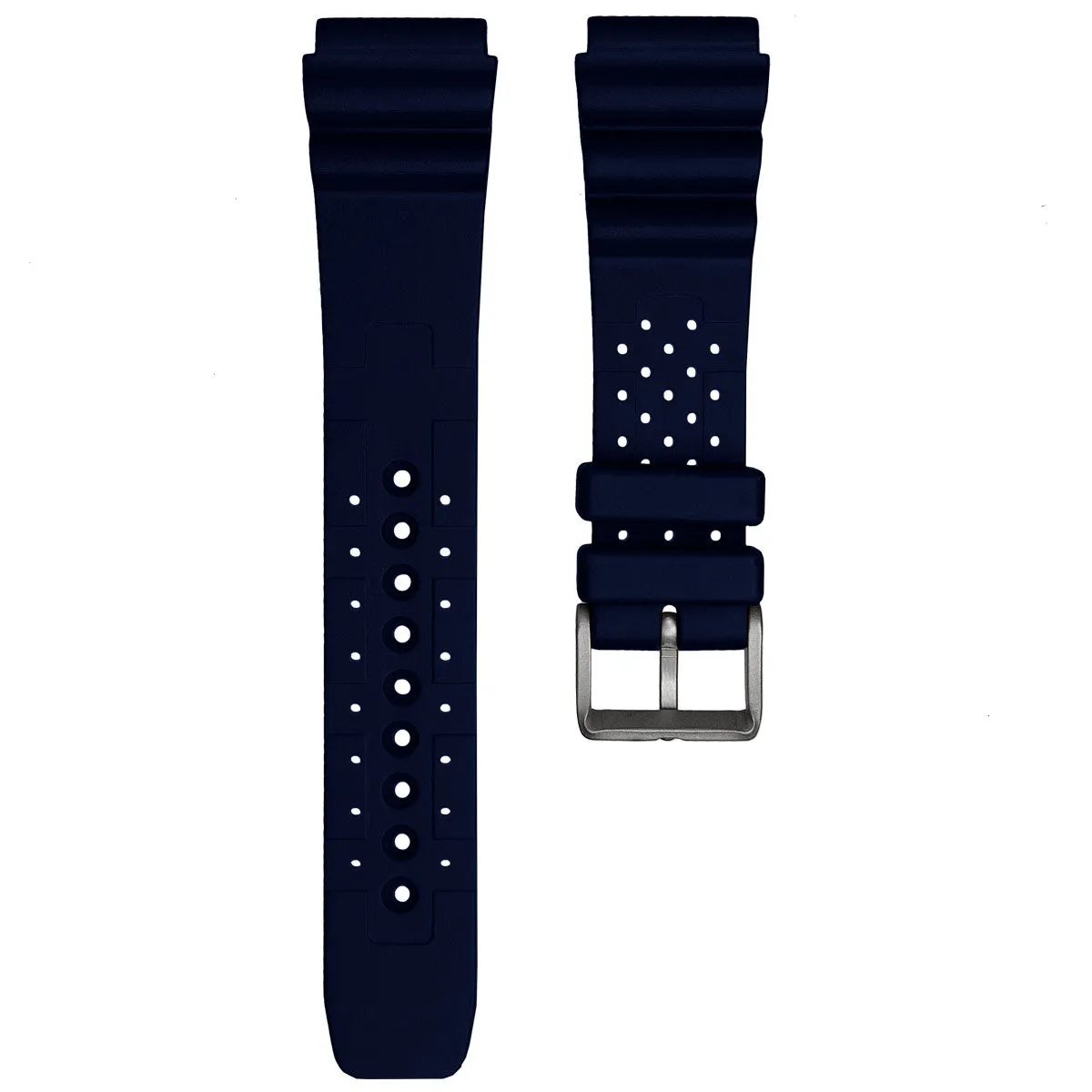 ZULUDIVER 285 Italian Rubber Diver's Watch Strap - Black