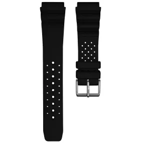 ZULUDIVER 285 Italian Rubber Diver's Watch Strap - Black